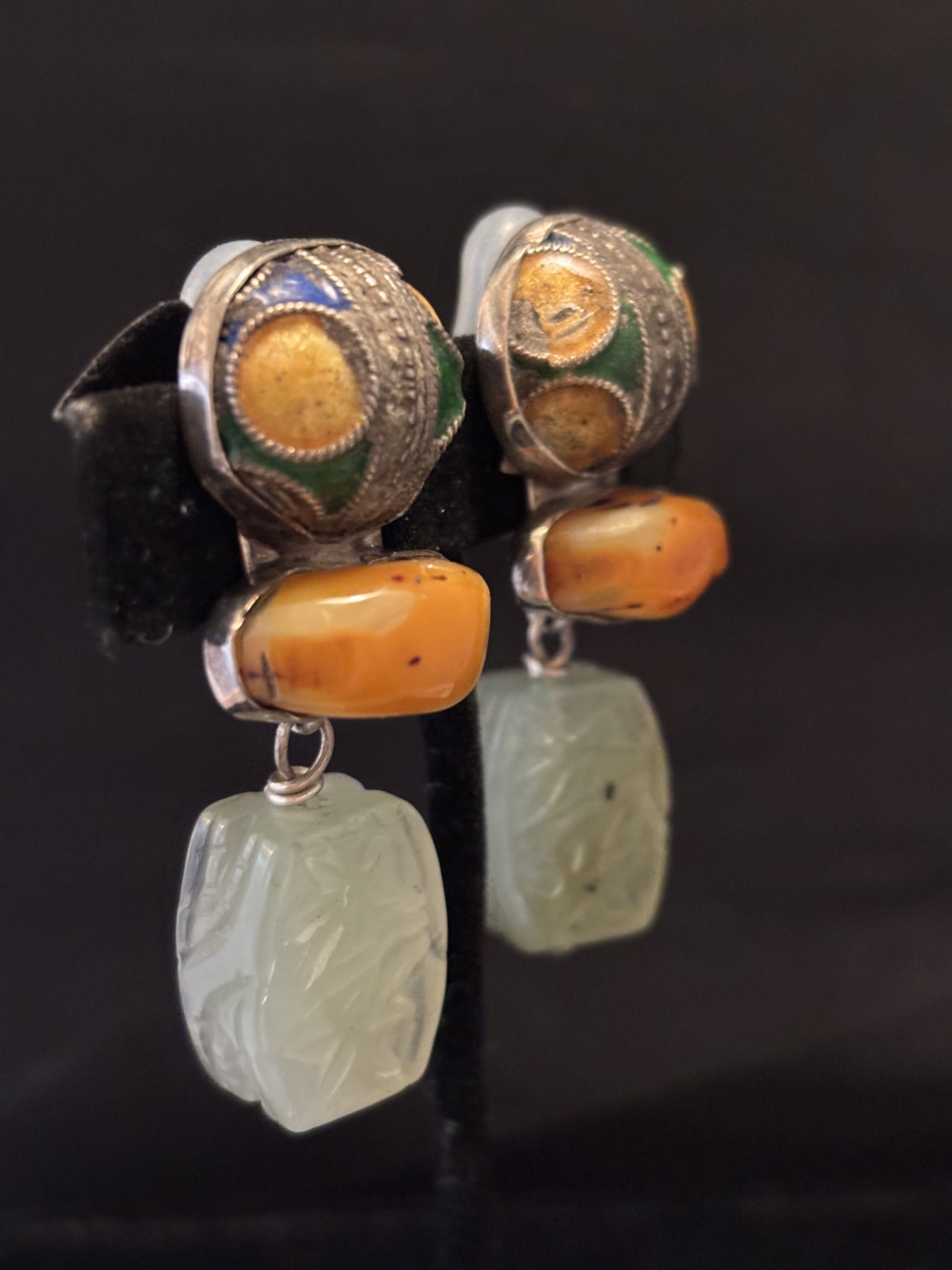 Moroccan Bead, Amber, Jade