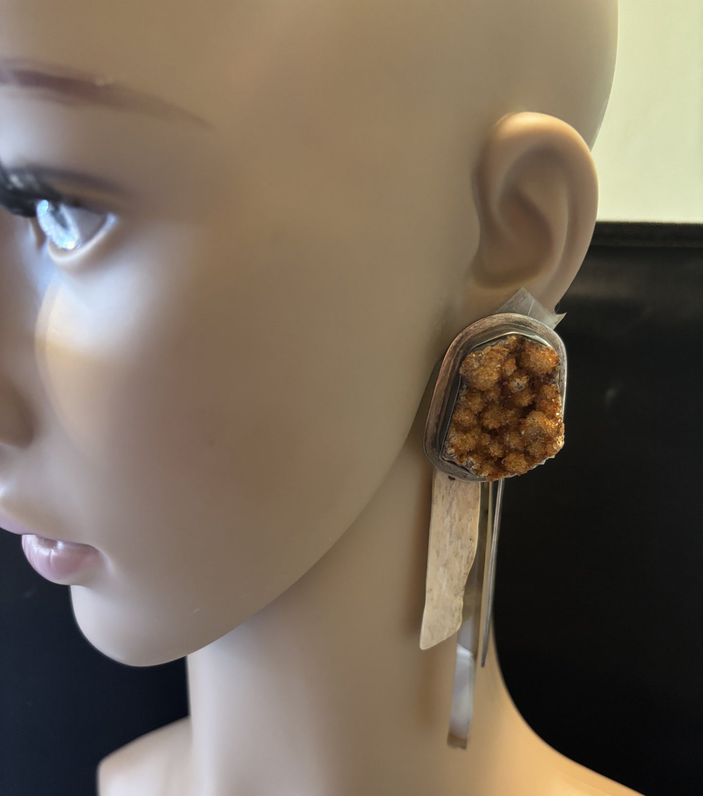 Vintage Hessionite Garnet, Bone, Agate