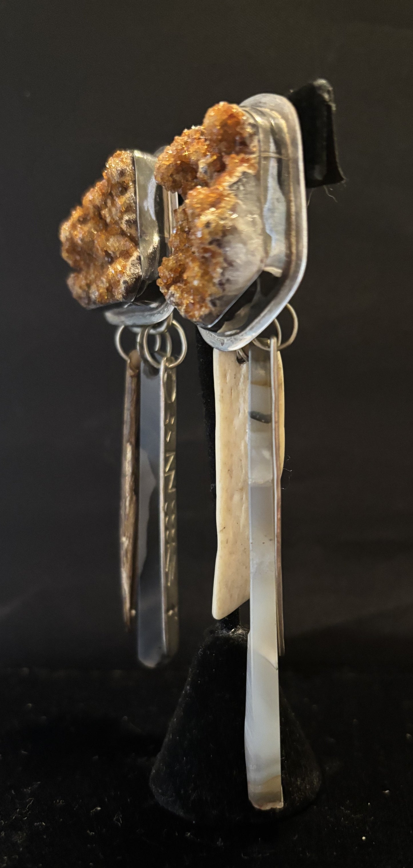 Vintage Hessionite Garnet, Bone, Agate