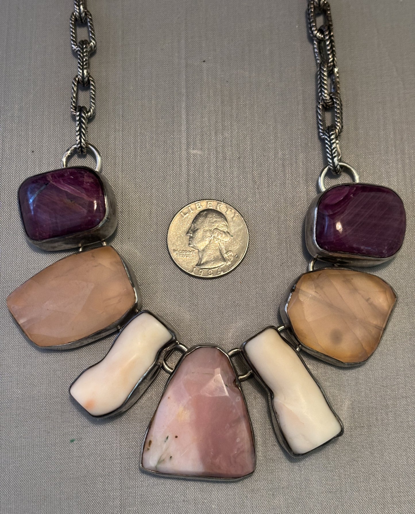 Ponke Peruvian Opal, Rose Quartz, Ruby, Italian Coral