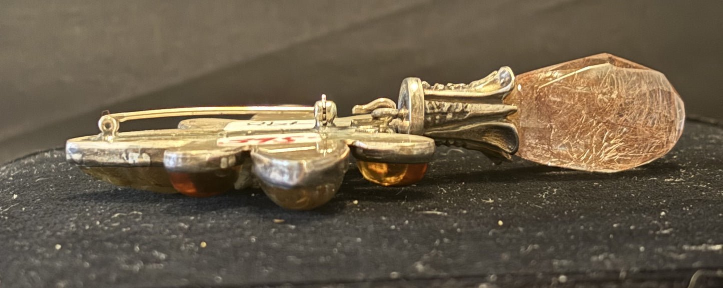 Rutilated Qtz., Citrine, Cameo