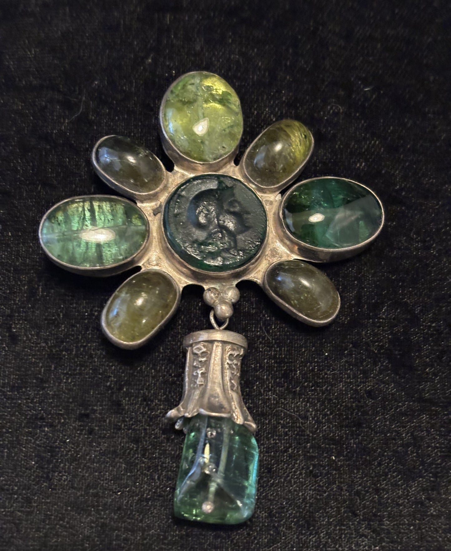 Green Tourmaline, Vitreous Glass