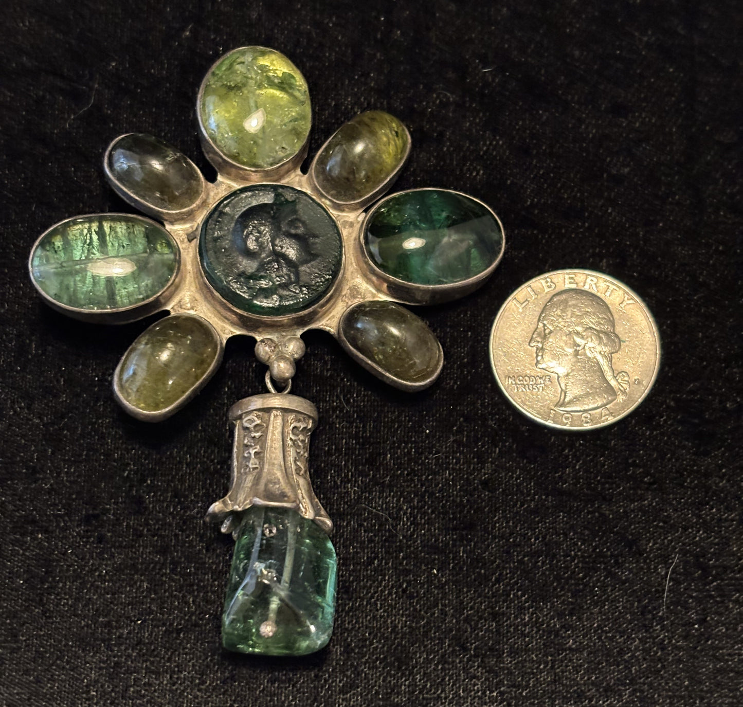 Green Tourmaline, Vitreous Glass
