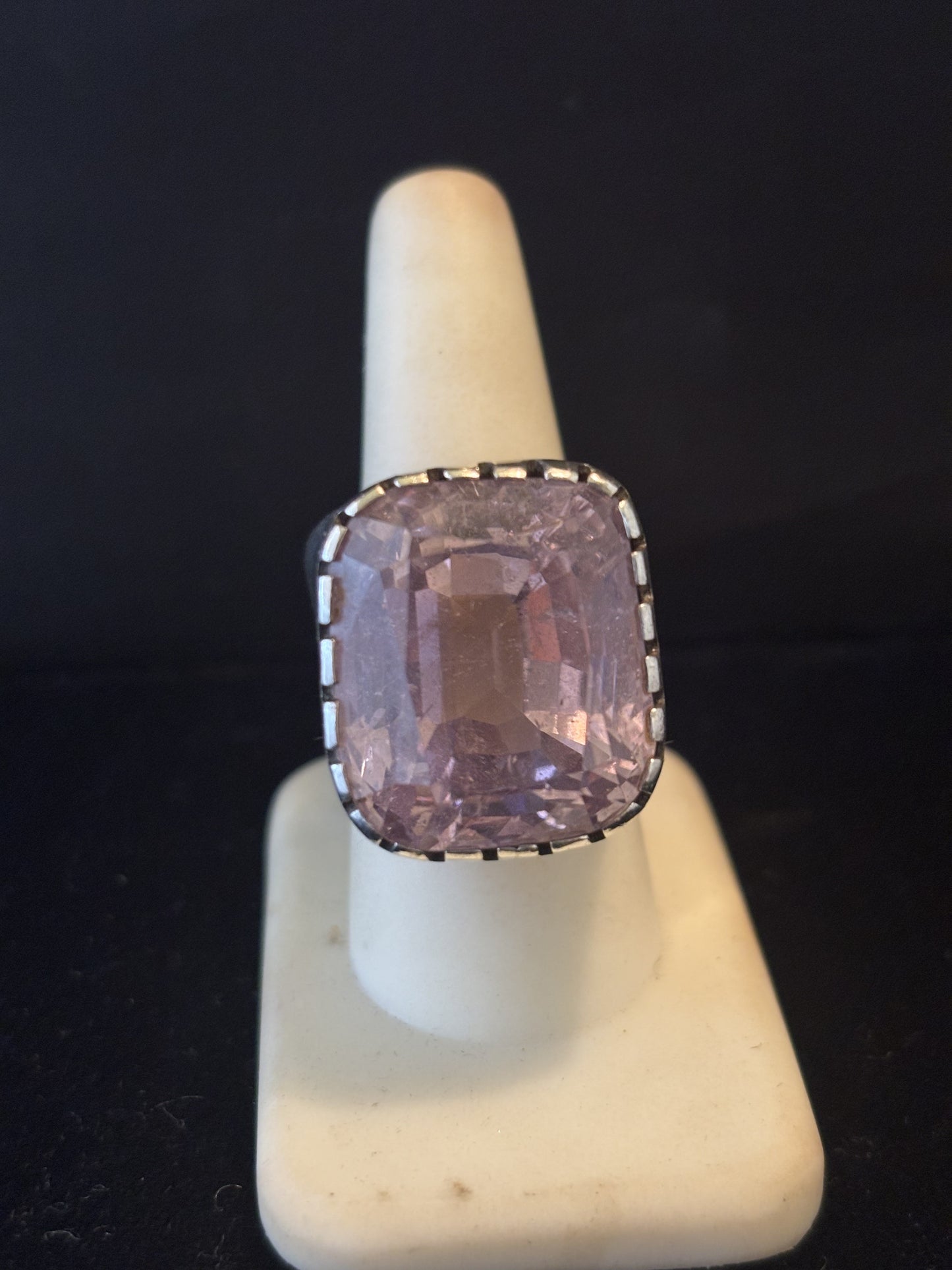 Baby Pink Faceted Kunzite Ring
