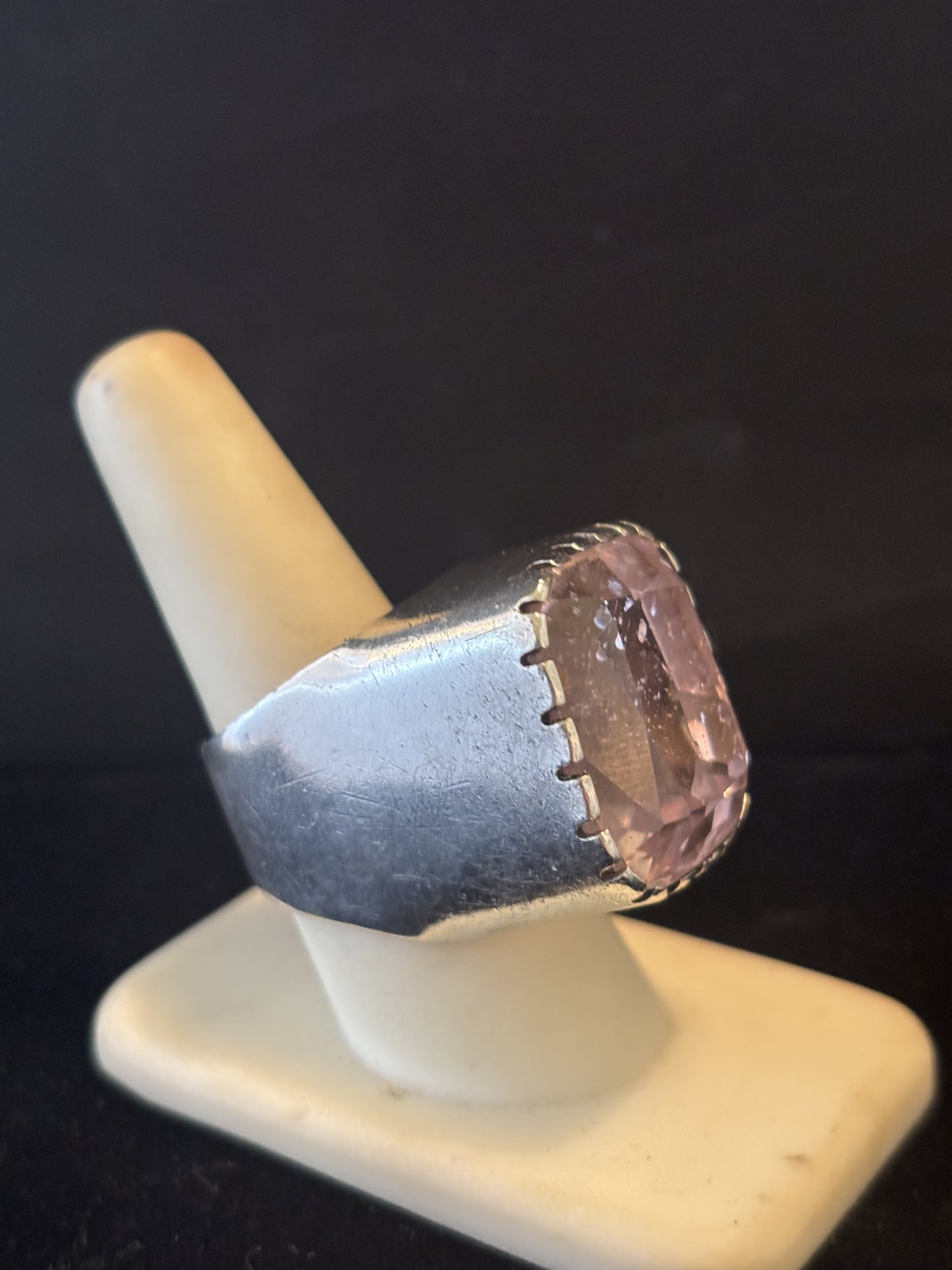 Baby Pink Faceted Kunzite Ring