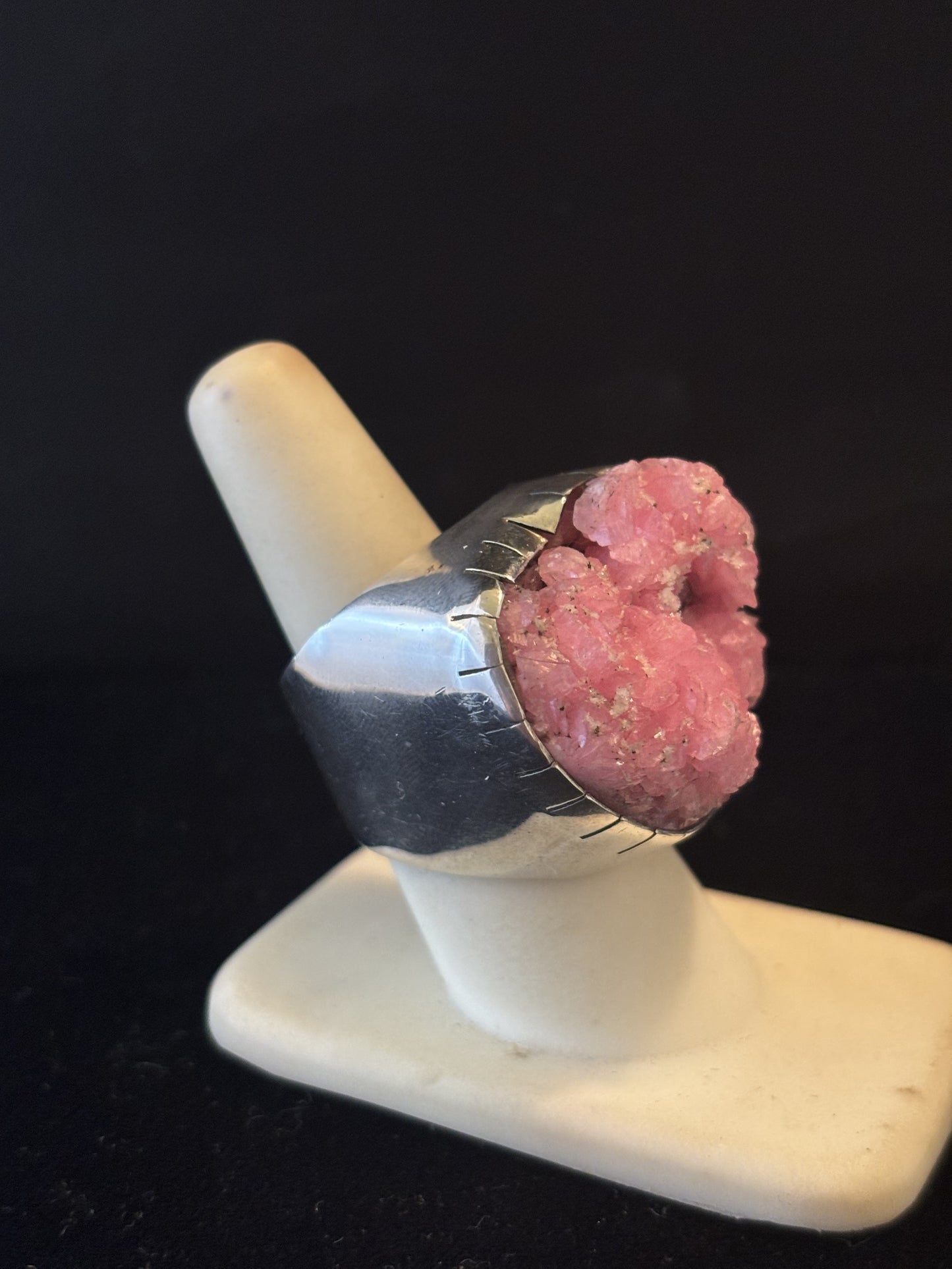 Pink Druzy Ring