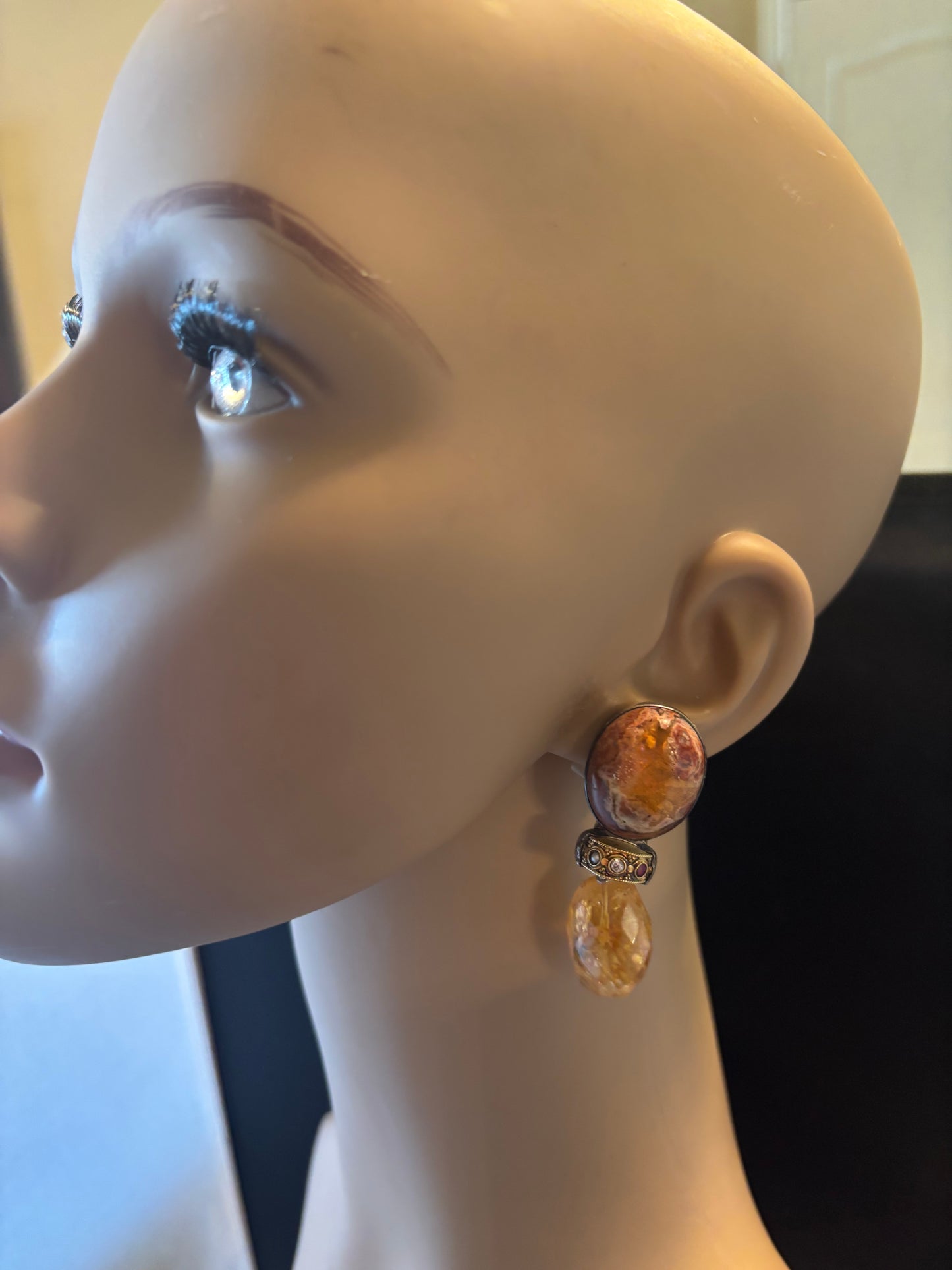 Mexican Fire Opal, Dowry Bead, Citrine