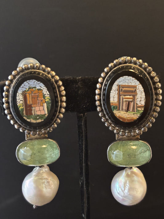Micromosaic, Aquamarine, South Sea Pearl