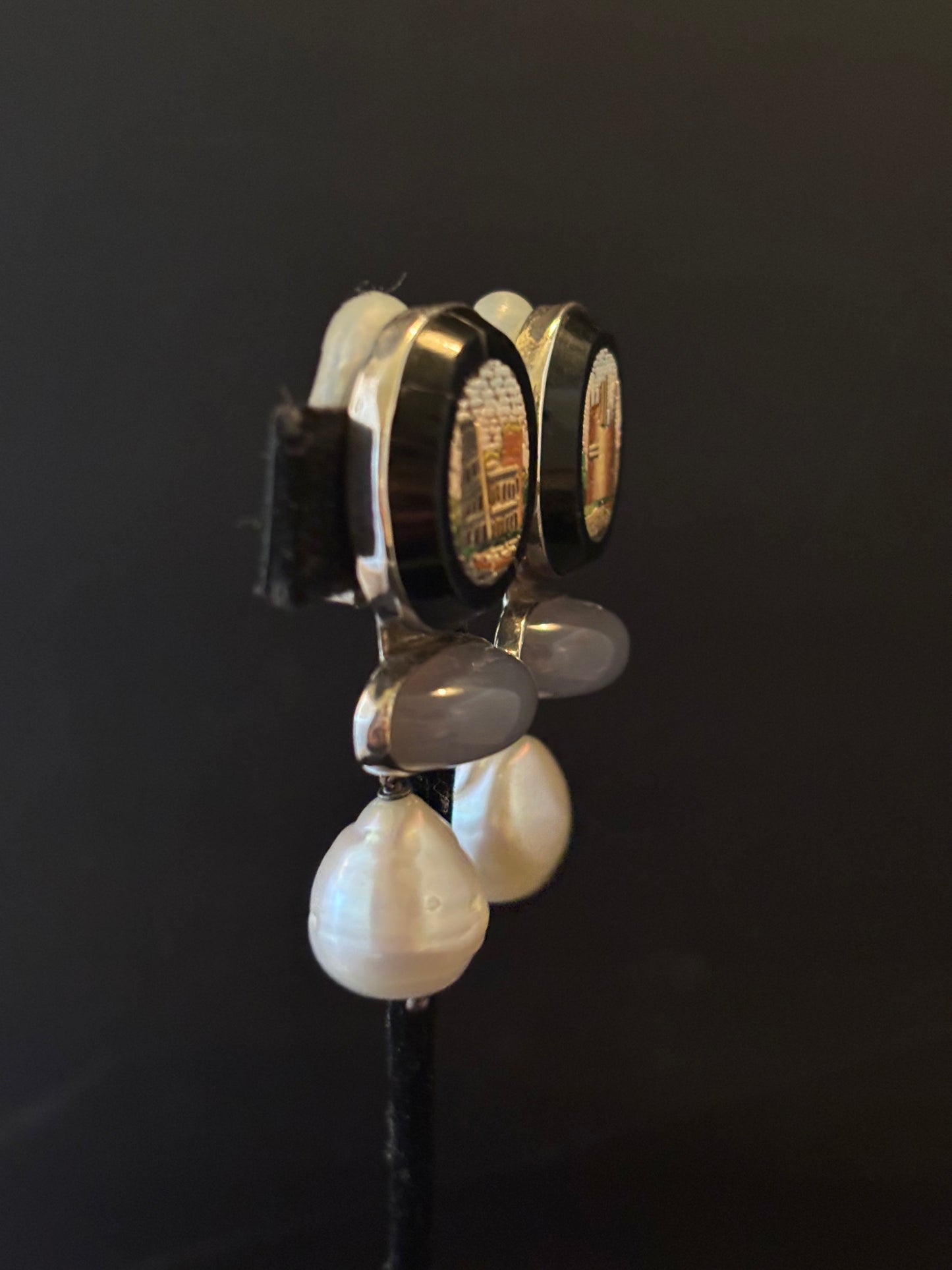 Micro mosaic, Chalcedony, South Sea Pearl