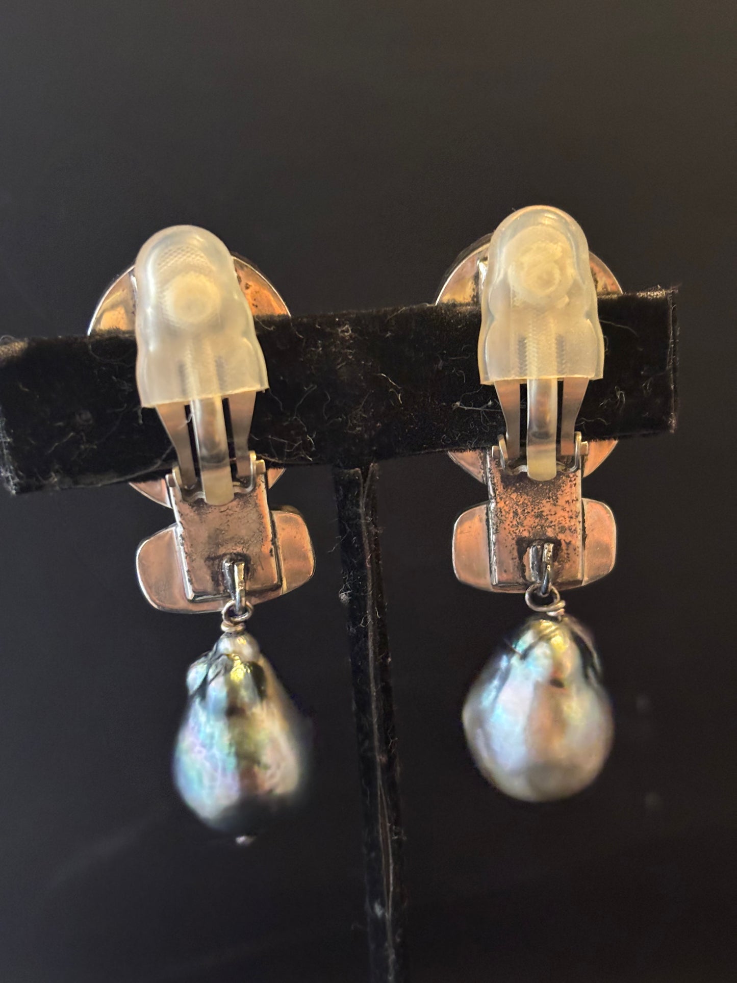 Carved Flower Citrine, 24K Dowry bead, Gray South Sea Pearl