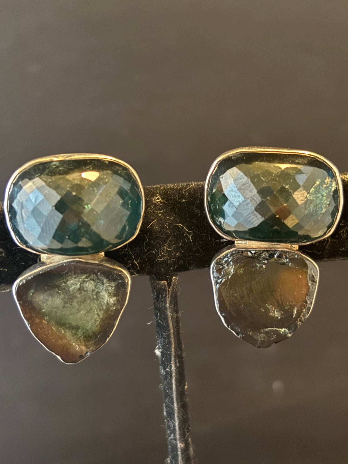 Dark Green Tourmaline Earring