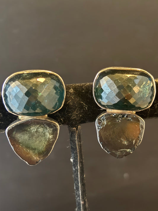 Dark Green Tourmaline Earring