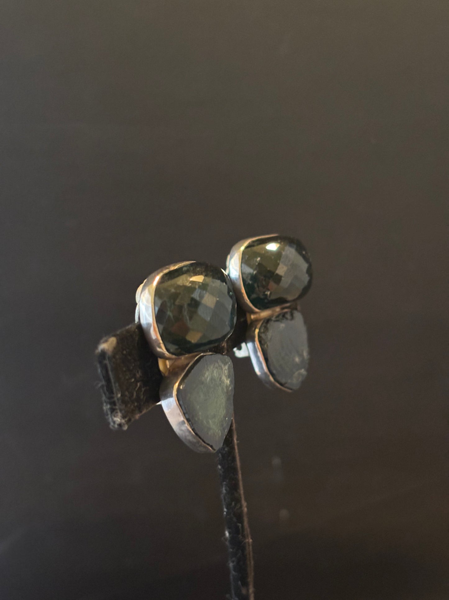 Dark Green Tourmaline Earring