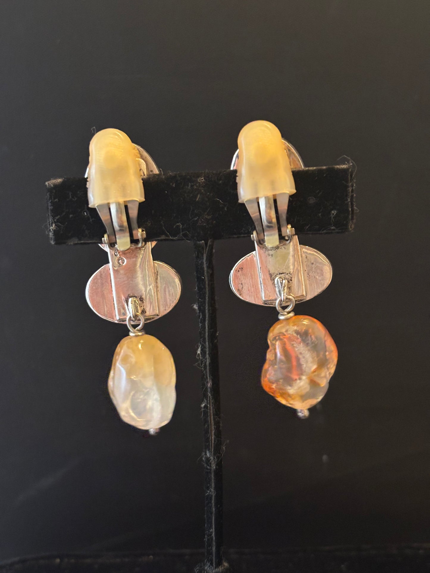 Sun Stone, Opal Dangle Earring
