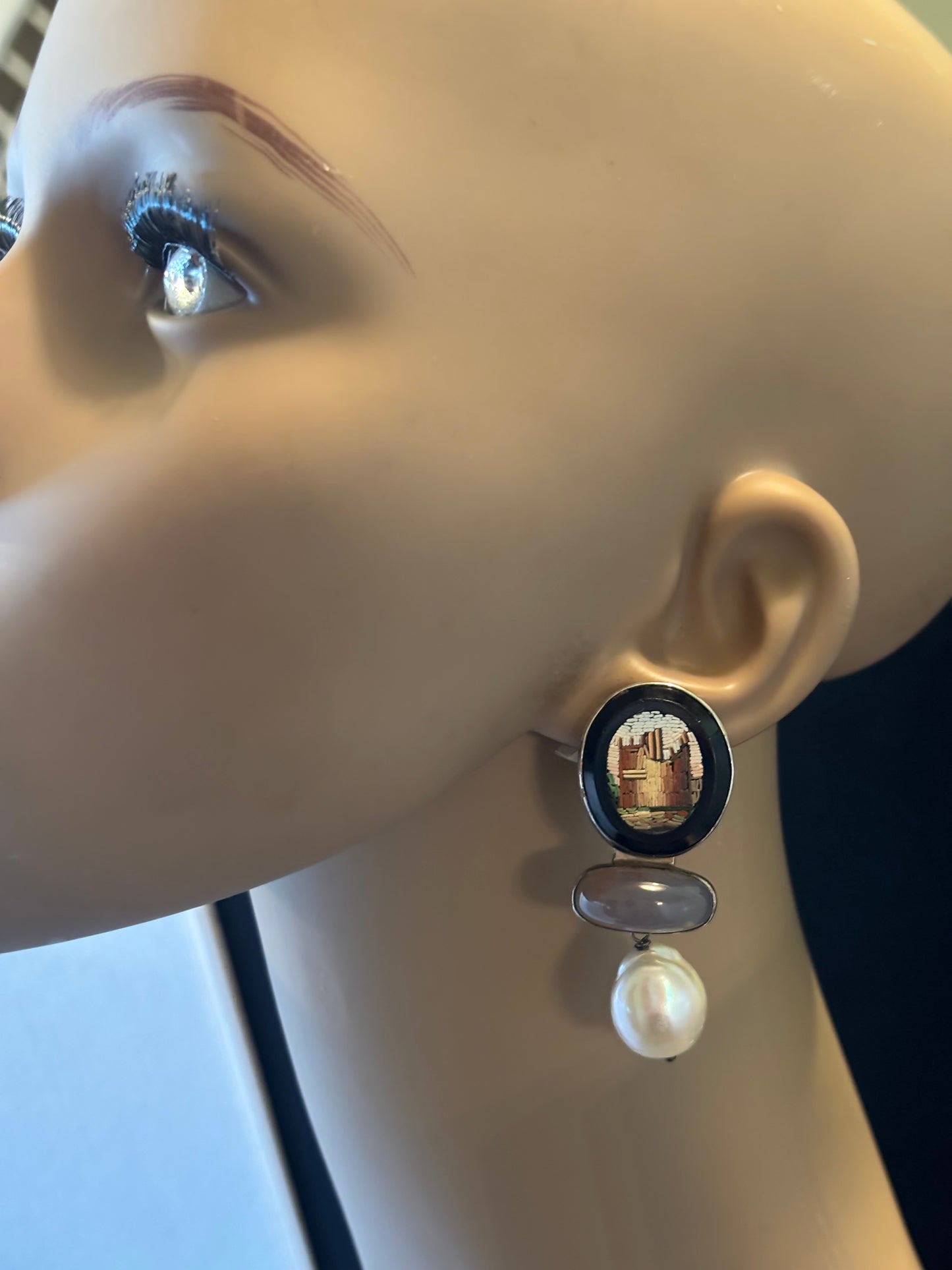 Micro mosaic, Chalcedony, South Sea Pearl
