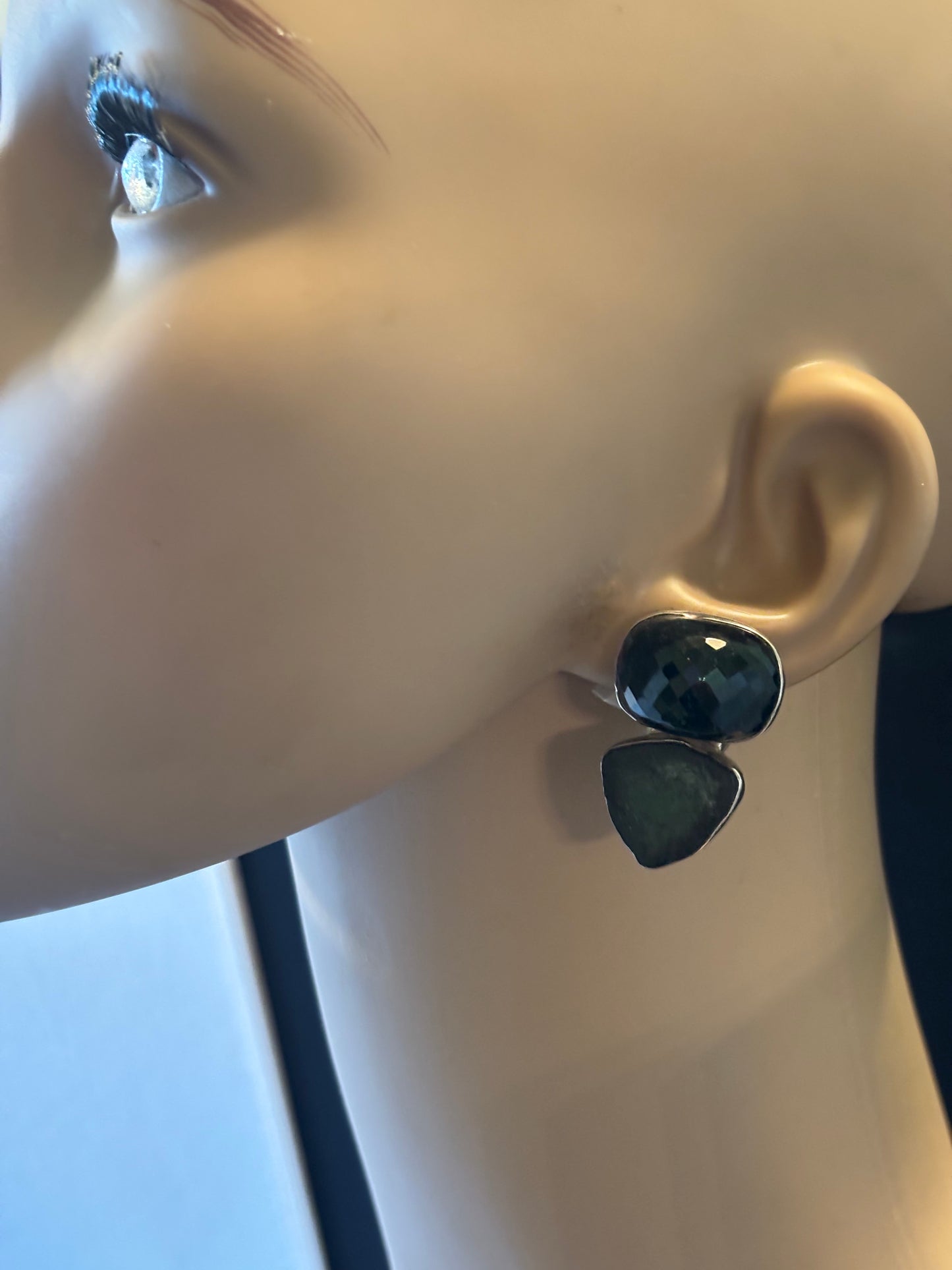 Dark Green Tourmaline Earring
