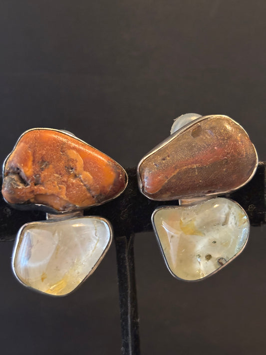 Columbian Amber, Blue Topaz