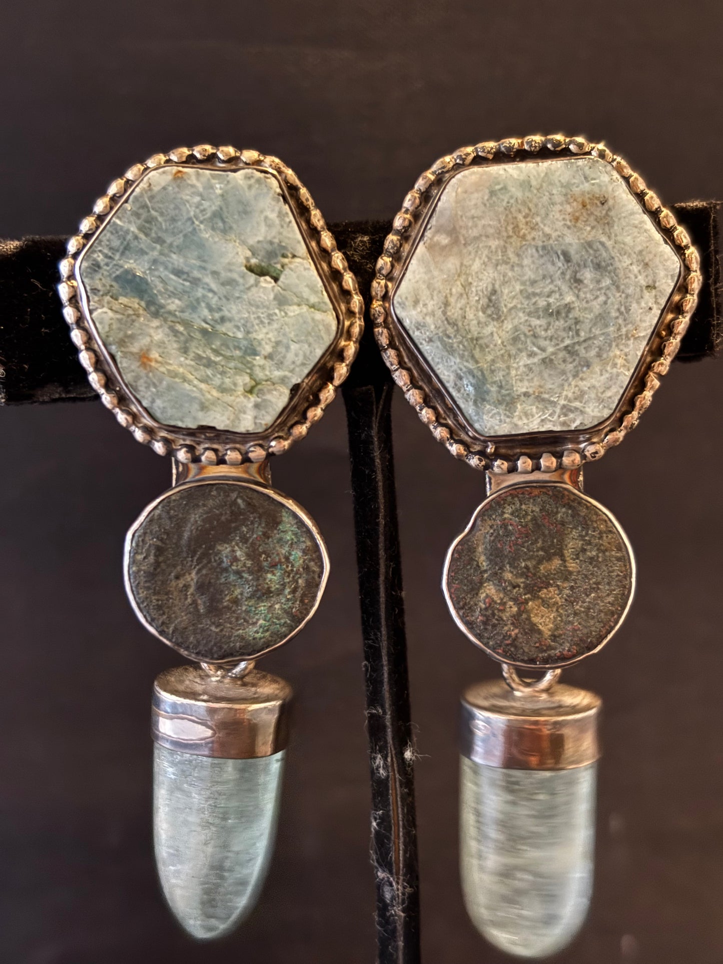 Aquamarine, Coin Earring