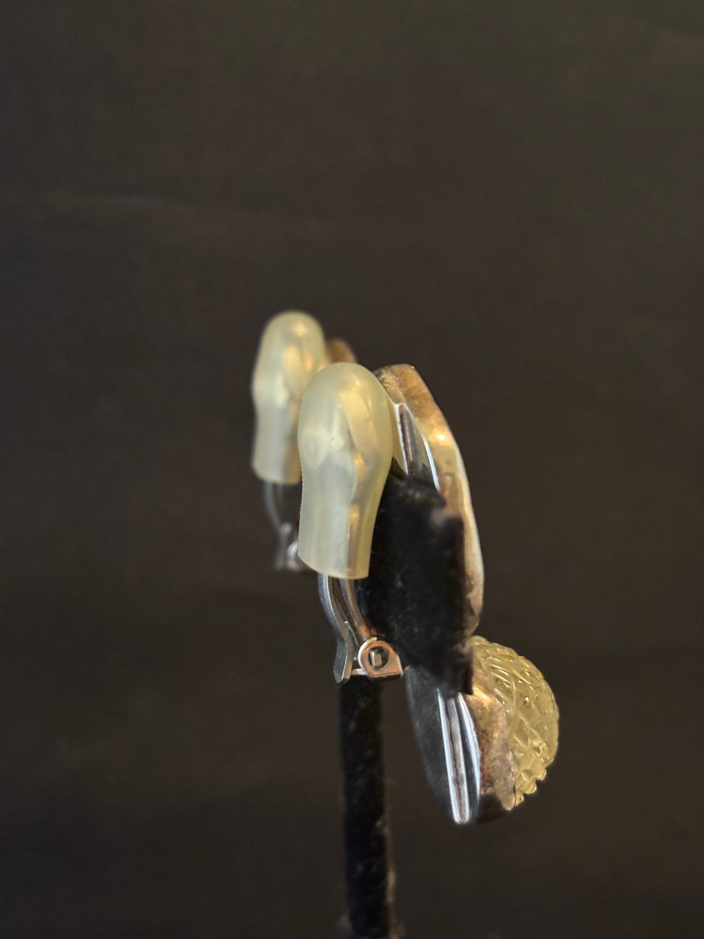 Sea Glass, Carved Crystal Earring