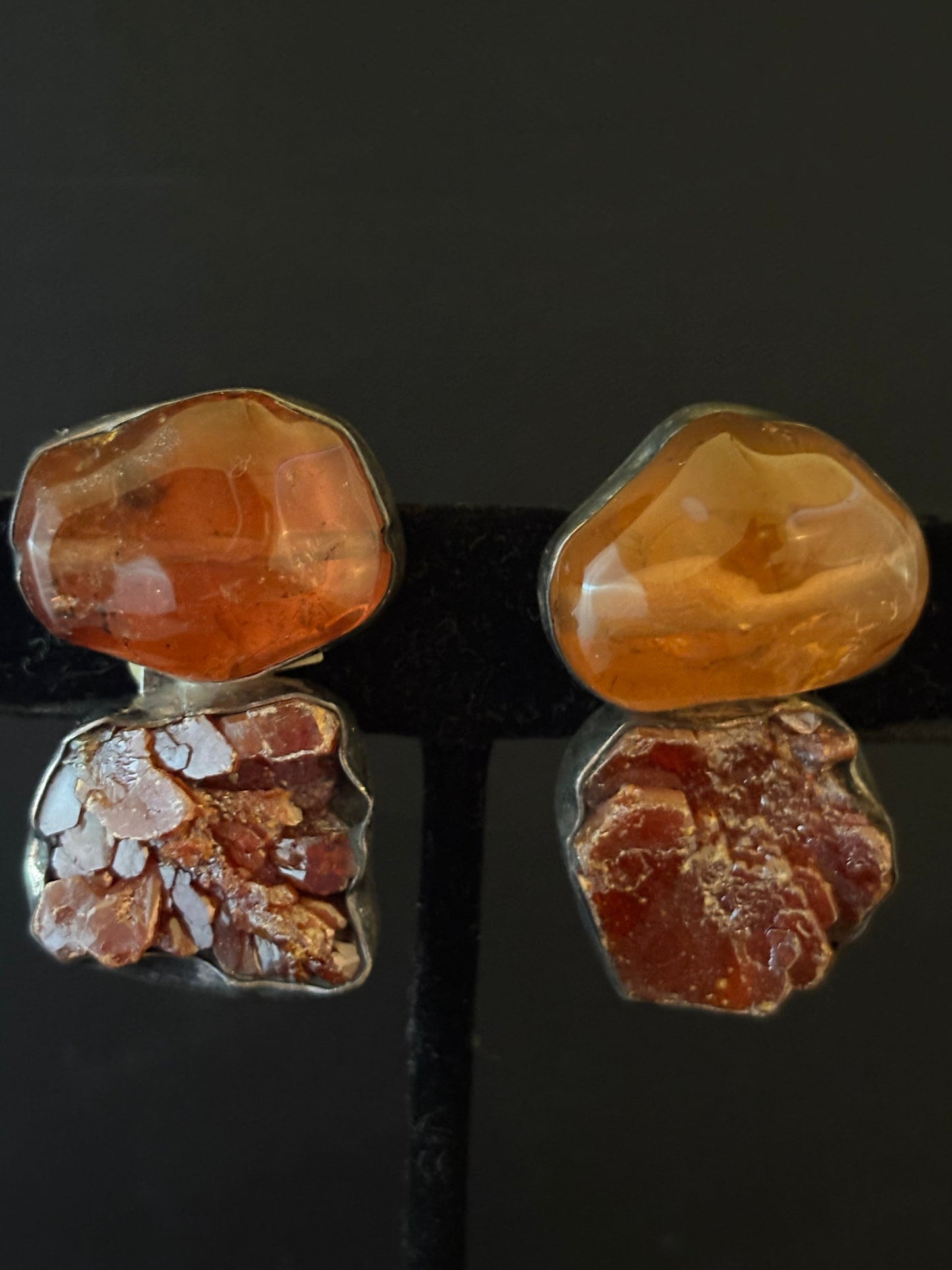 Amber, Hessionite Garnet Earring