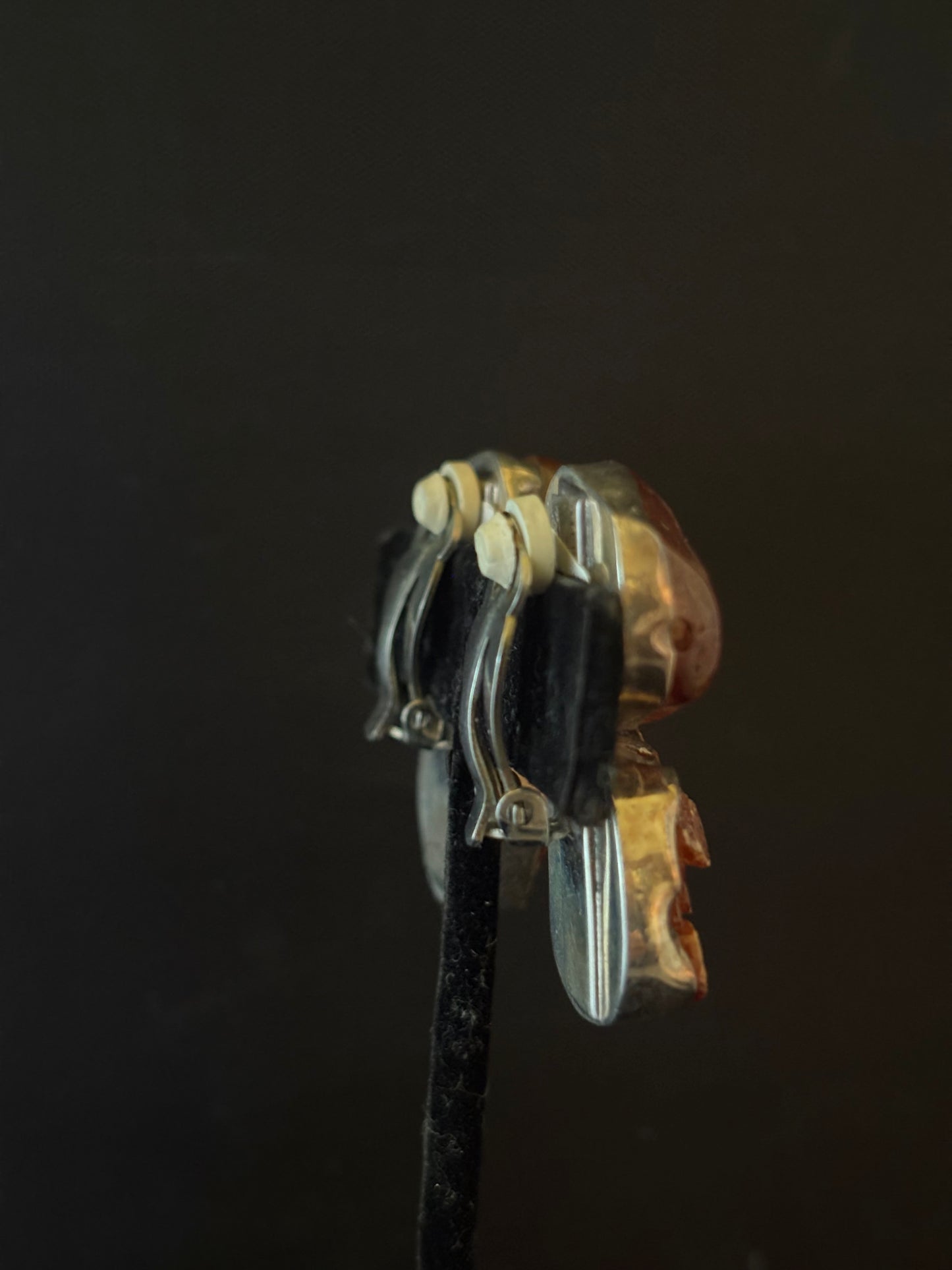 Amber, Hessionite Garnet Earring