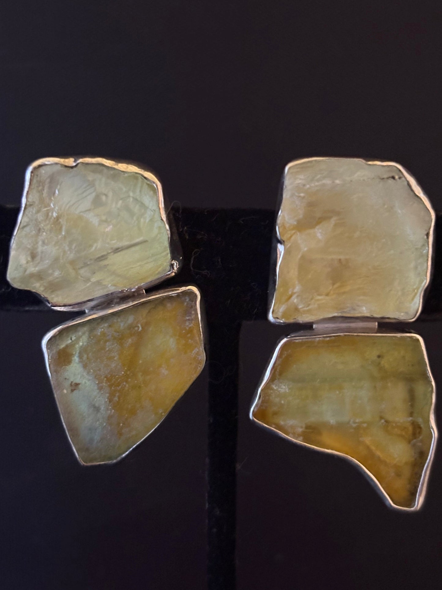 Raw Aquamarine Sea glass Earring