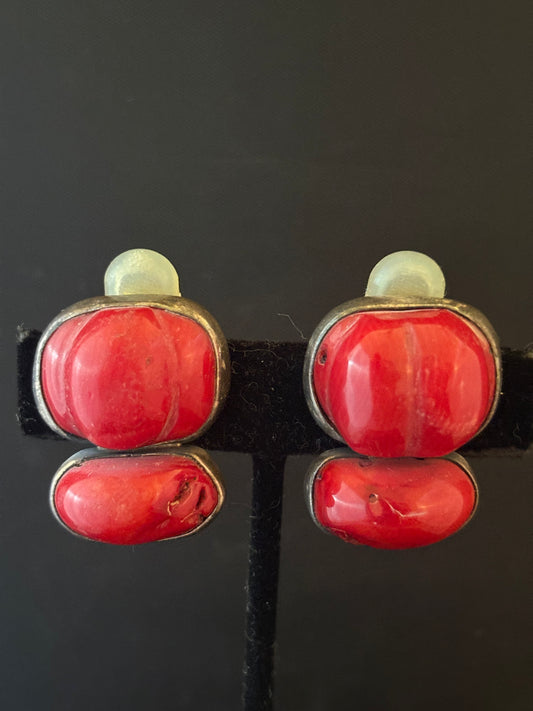 Red Coral Earring