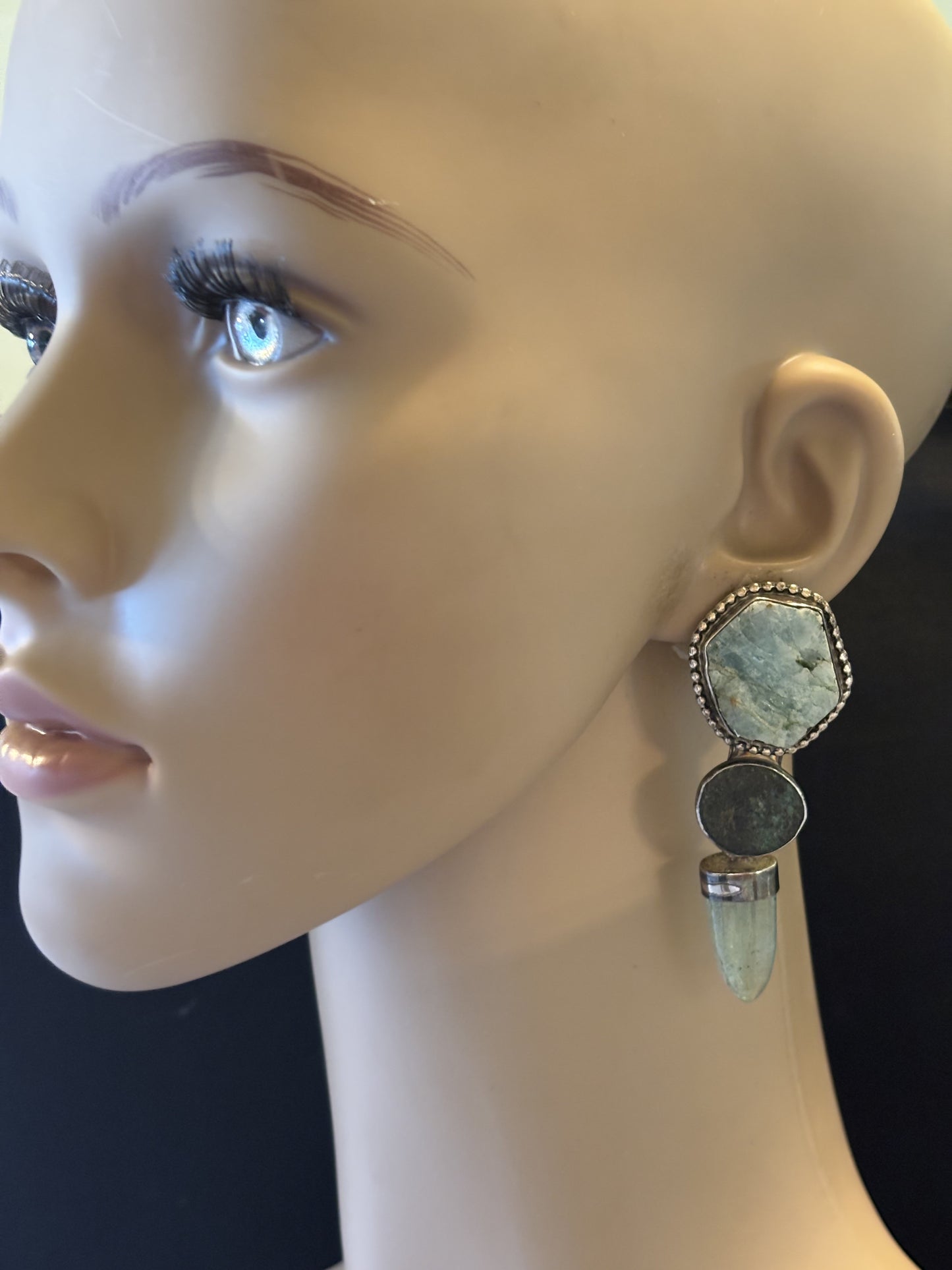 Aquamarine, Coin Earring