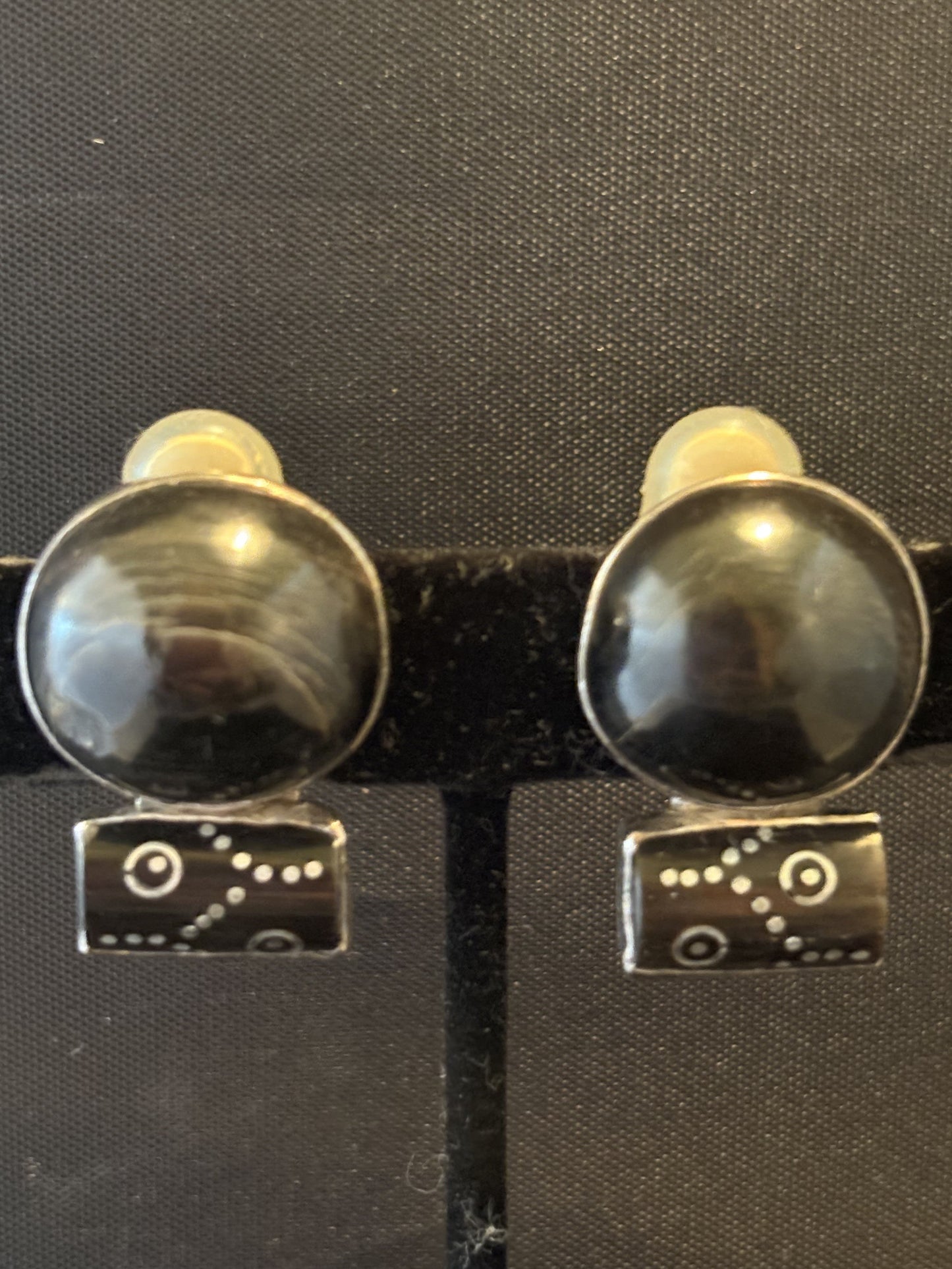 Black Jet with Inlaid Silver