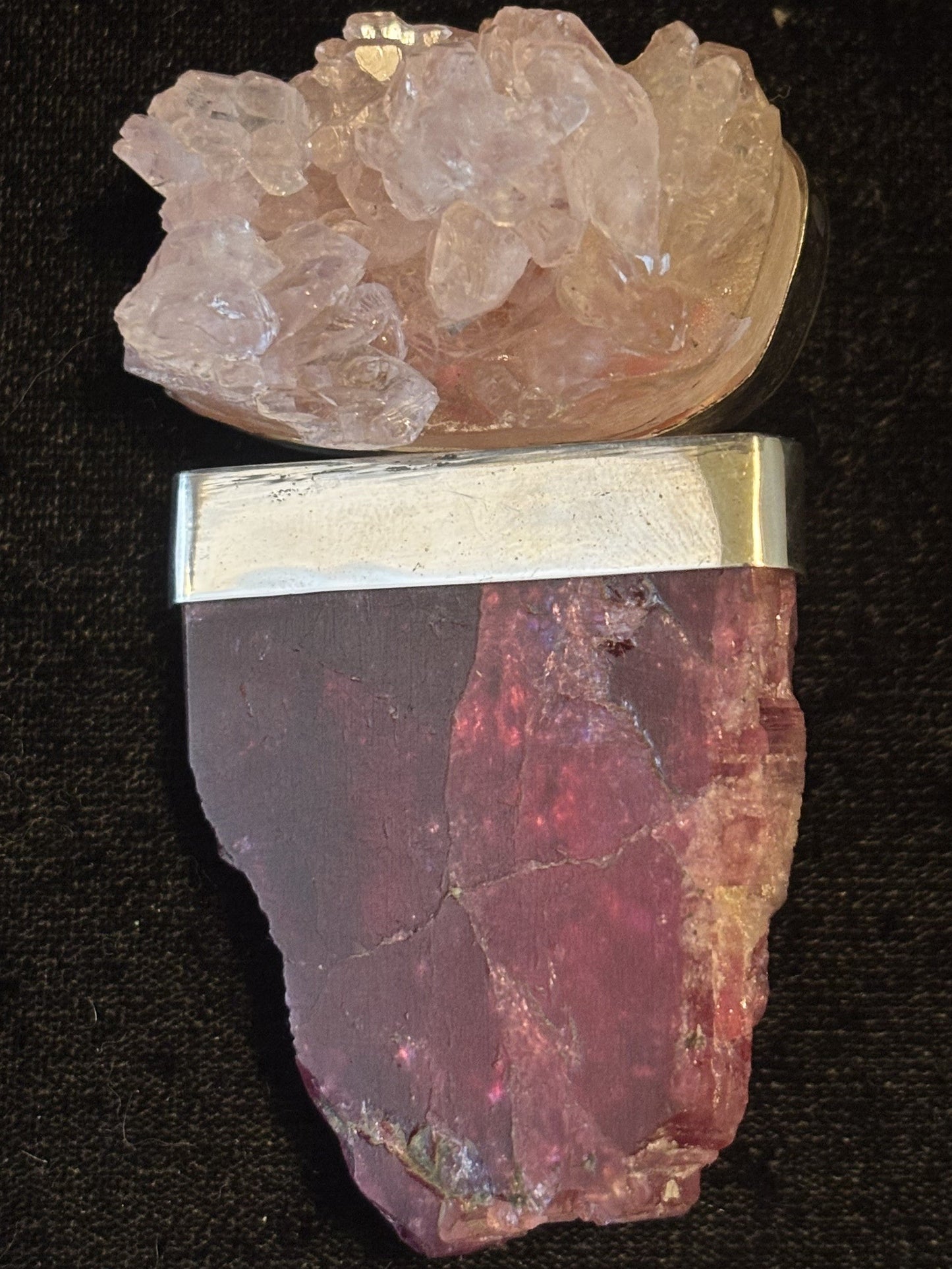 Rose Quartz, Ruby Pin