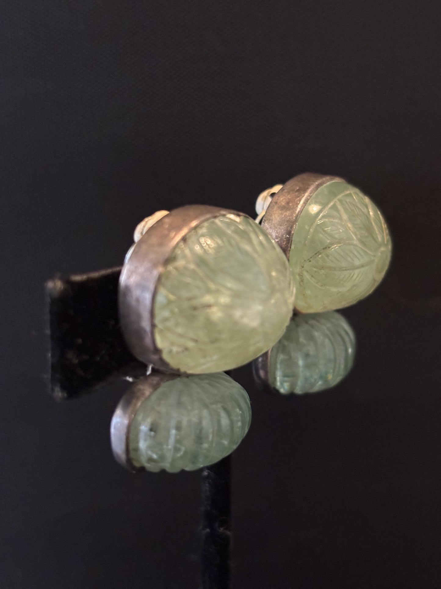 Carved Aquamarine earrings