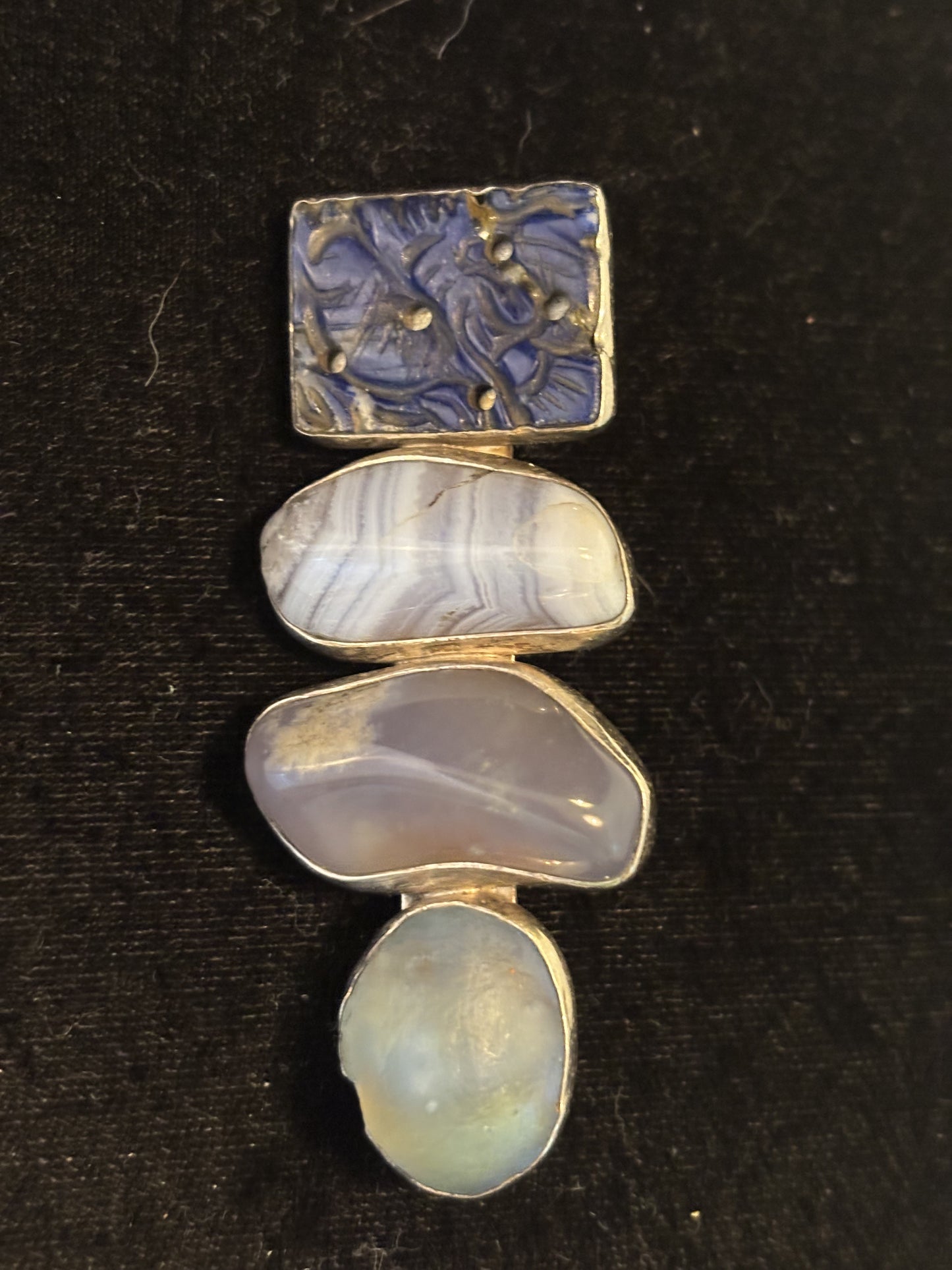 Blue Lapis, Lace Agate, Chalcedony, Java Glass