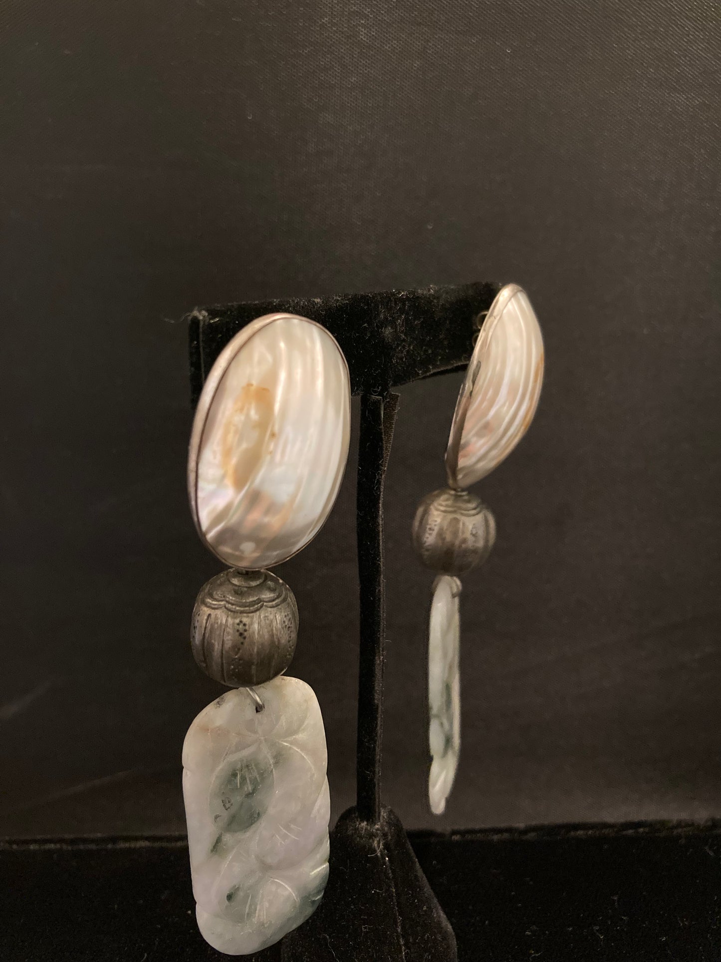 Vintage Mother of Pearl, Silver, Jade