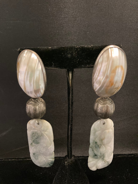 Vintage Mother of Pearl, Silver, Jade