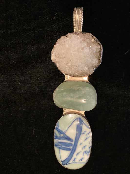 Crystal, Aqua, Pottery Shard