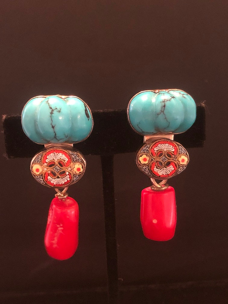 Turquoise, Micro Mosaic, Coral