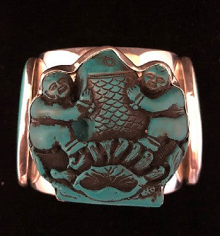 Carved Turquoise Cuff