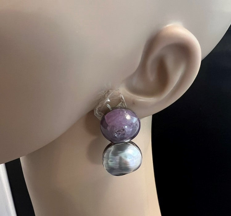 Sapphire, Pearl Earring