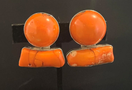 Orange Coral Earring