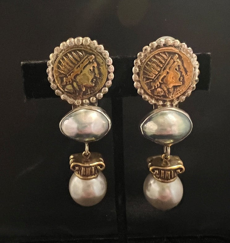Bronze Coin, Pearl Rebecca Collins Jewelry