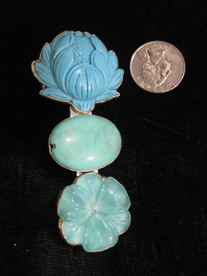Turquoise Lotus Pin